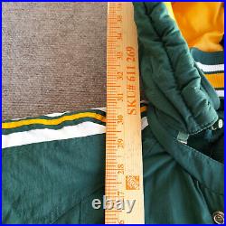 Vintage Green Bay Packers Pro Line Starter Puffer Jacket Adult XL Winter Hooded