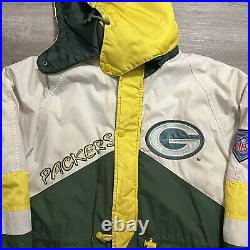 Vintage Green Bay Packers Pro Player Puffer Jacket Coat 90s NFL Size Medium
