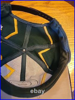Vintage Green Bay Packers Reverse Thunder Bolt Wool Snapback Hat Drew Pearson
