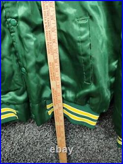 Vintage Green Bay Packers Satin Jacket Quilt Lined Adult XL Chalk Line