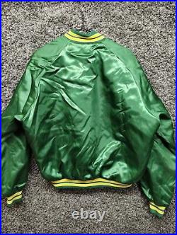 Vintage Green Bay Packers Satin Jacket Quilt Lined Adult XL Chalk Line