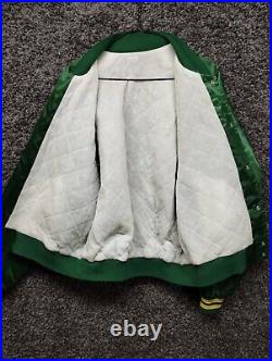 Vintage Green Bay Packers Satin Jacket Quilt Lined Adult XL Chalk Line