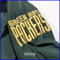 Vintage Green Bay Packers Shark Tooth Logo Athletic Puffer Jacket Medium