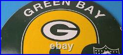Vintage Green Bay Packers Sign NFL Football Stadium Porcelain Gas Pump Sign Vintage Green Bay Packers Sign NFL Football Stadium Porcelain Gas Pump Sign