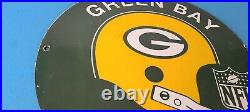 Vintage Green Bay Packers Sign NFL Football Stadium Porcelain Gas Pump Sign Vintage Green Bay Packers Sign NFL Football Stadium Porcelain Gas Pump Sign