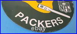 Vintage Green Bay Packers Sign NFL Football Stadium Porcelain Gas Pump Sign Vintage Green Bay Packers Sign NFL Football Stadium Porcelain Gas Pump Sign