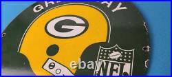 Vintage Green Bay Packers Sign NFL Football Stadium Porcelain Gas Pump Sign Vintage Green Bay Packers Sign NFL Football Stadium Porcelain Gas Pump Sign