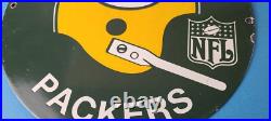 Vintage Green Bay Packers Sign NFL Football Stadium Porcelain Gas Pump Sign Vintage Green Bay Packers Sign NFL Football Stadium Porcelain Gas Pump Sign