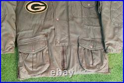 Vintage Green Bay Packers Stadium Coat Mirage NFL Jacket Long Mens L 90s RARE