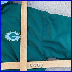 Vintage Green Bay Packers Starter Jacket Adult Large Green Hooded Pull Over 90s