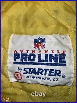 Vintage Green Bay Packers Starter Satin Bomber Jacket Xl Made Usa Nfl Pro Line
