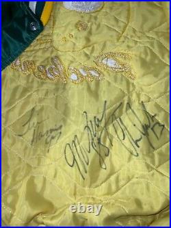 Vintage Green Bay Packers Starter Satin Bomber Jacket Xl Made Usa Nfl Pro Line