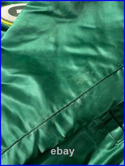 Vintage Green Bay Packers Starter Satin Bomber Jacket Xl Made Usa Nfl Pro Line