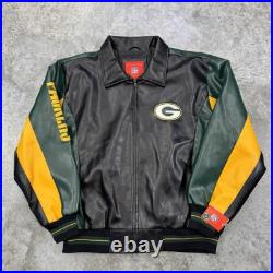 Vintage Green Bay Packers jacket mens Large Faux Leather NFL deadstock NWT RARE Vintage Green Bay Packers jacket mens Large Faux Leather NFL deadstock NWT RARE