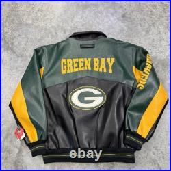 Vintage Green Bay Packers jacket mens Large Faux Leather NFL deadstock NWT RARE Vintage Green Bay Packers jacket mens Large Faux Leather NFL deadstock NWT RARE