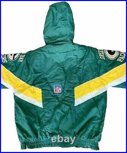 Vintage Green Bay Starter ProLine Insulated Jacket Detachable Hood Large