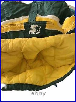 Vintage Green Bay Starter ProLine Insulated Jacket Detachable Hood Large