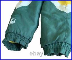 Vintage Green Bay Starter ProLine Insulated Jacket Detachable Hood Large