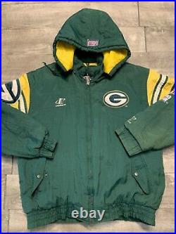 Vintage Logo Athletic Pro Line Green Bay Packers Men's Jacket Coat Size Large