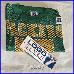 Vintage Logo Seven 7 Green Bay Packers Football Jersey Cropped Mesh Boxy Fit