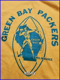 Vintage Mayo Spruce Green Bay Packers Tshirt Adult Medium Yellow