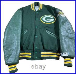 Vintage Men's Nike GREEN BAY PACKERS NFL Leather Wool Varsity Jacket Large