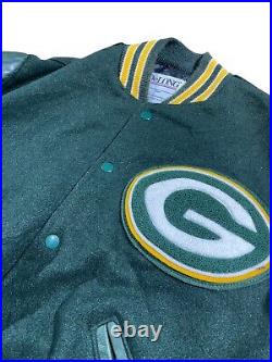 Vintage Men's Nike GREEN BAY PACKERS NFL Leather Wool Varsity Jacket Large