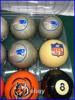 Vintage NFL Cue Billiards Balls Green Bay Packers & Dallas Cowboys