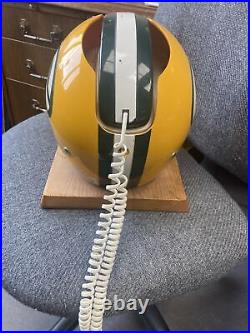 Vintage NFL Green Bay Packers Full Sz Helmet Phone Favre Starr Rodgers Riddell