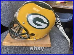Vintage NFL Green Bay Packers Full Sz Helmet Phone Favre Starr Rodgers Riddell