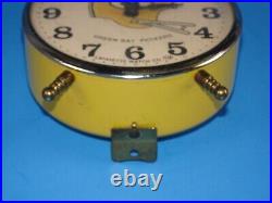 Vintage NFL Green Bay Packers Lafayette Watch Co Yellow Alarm Clock Sc2