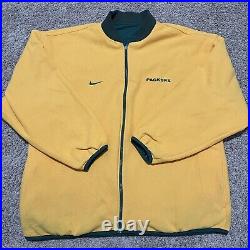 Vintage Nike Green Bay Packers Jacket XXL Green Yellow Reversible Full Zip 2000