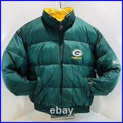 Vintage Pro Player Green Bay Packers XXL Down Filled Green Puffer Jacket Coat