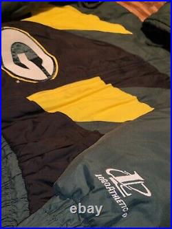 Vintage Rare Green Bay Packers Logo Athletic Double Sharktooth Jacket Size L/XL