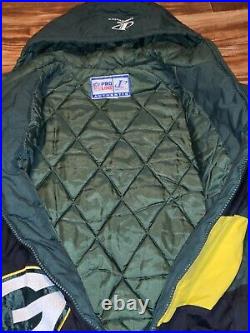 Vintage Rare Green Bay Packers Logo Athletic Double Sharktooth Jacket Size L/XL