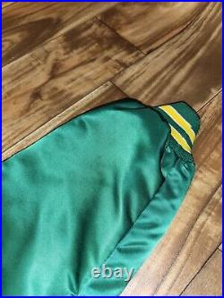 Vintage Rare NFL Green Bay Packers Chalk Line Satin Sports Spellout Jacket Sz L