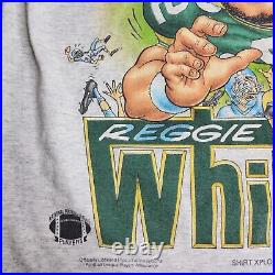 Vintage Reggie White Green Bay Packers Shirt Xplosion Caricature 1994 Size Large