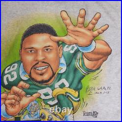 Vintage Reggie White Green Bay Packers Shirt Xplosion Caricature 1994 Size Large