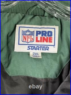 Vintage Starter Proline 90s Green Bay Packers 1/2 Zip Hood 2XL Jacket