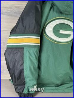 Vintage Starter Proline 90s Green Bay Packers 1/2 Zip Hood 2XL Jacket