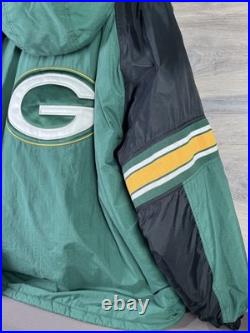 Vintage Starter Proline 90s Green Bay Packers 1/2 Zip Hood 2XL Jacket