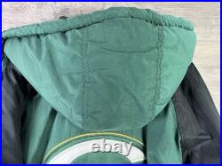 Vintage Starter Proline 90s Green Bay Packers 1/2 Zip Hood 2XL Jacket
