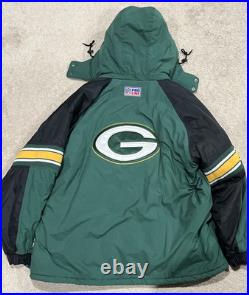 Vintage Starter Proline 90s Green Bay Packers 1/2 Zip Hood 2XL Jacket