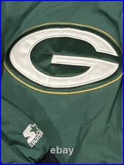 Vintage Starter Proline 90s Green Bay Packers 1/2 Zip Hood 2XL Jacket