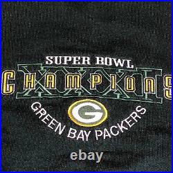 Vtg 90's Pro Player NFL Green Bay Packers SUPER BOWL Champions 50/50 Sweatshirt