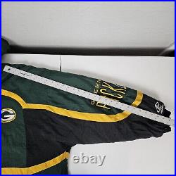 Vtg 90s Logo Athletic Pro Line Green Bay Packers Puffer Jacket Hooded Coat XL