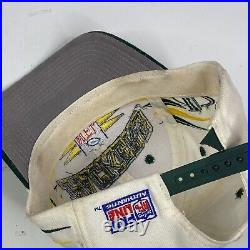 Vtg Green Bay Packers Diamond Cut Snapback Hat Cap Logo Athletic Two Tone Read