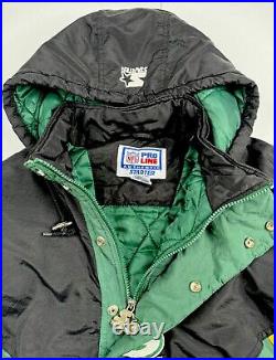 Vtg Green Bay Packers Jacket Adult Black Green Starter Pro Line 90s Pullover M