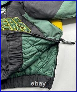Vtg Green Bay Packers Jacket Adult Black Green Starter Pro Line 90s Pullover M