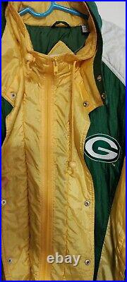 Vtg Green Bay Packers Jacket Size 2XL puffy full zip NFL Team Colors Carl Banks
